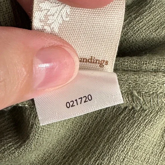 Soft Surroundings Embroidered Tunic Dress Olive Green Tassel Detail Women Large - Picture 14 of 14